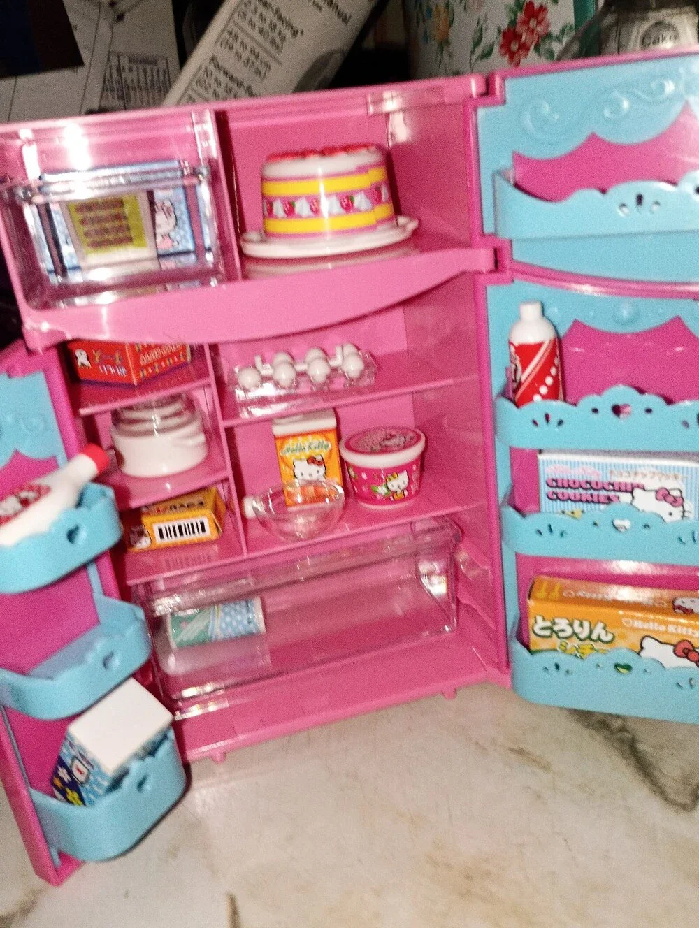 Hello Kitty 2016 Pink Fridge Filled With HK Food